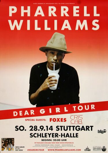 Pharrell Williams - Dear Girl Tour, Stuttgart 2014 - Konzertplakat