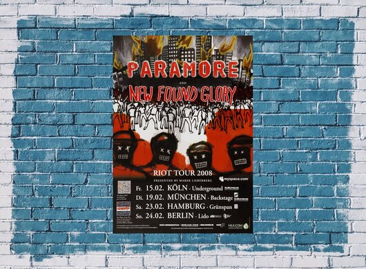 Paramore - Riot, Tour 2008 - Konzertplakat