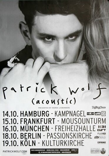 Patrick Wolf - Sundark and Riverlight, Tour 2012 - Konzertplakat