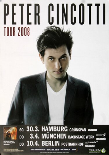Peter Cincotti - Tour, Tour 2008 - Konzertplakat