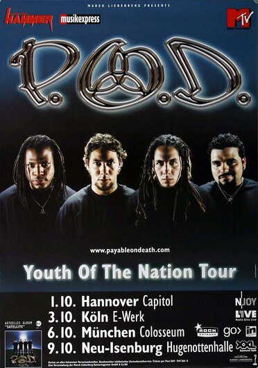 P.O.D. - Youth Of The Nation, Tour 2006 - Konzertplakat