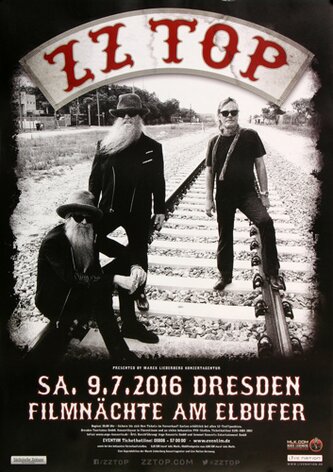 ZZ Top - Live On Stage , Dresden 2016 - Konzertplakat