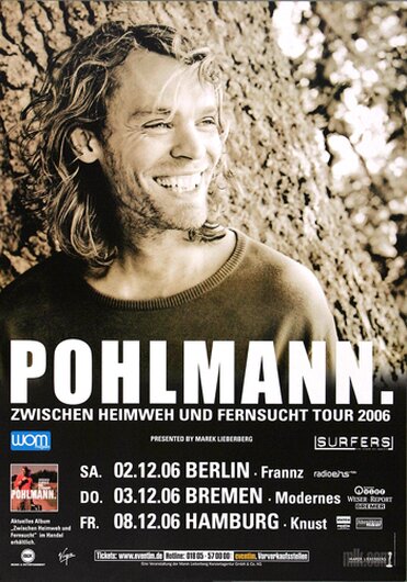 Pohlmann - Heimweh Fernsucht , Berlin 2006 - Konzertplakat