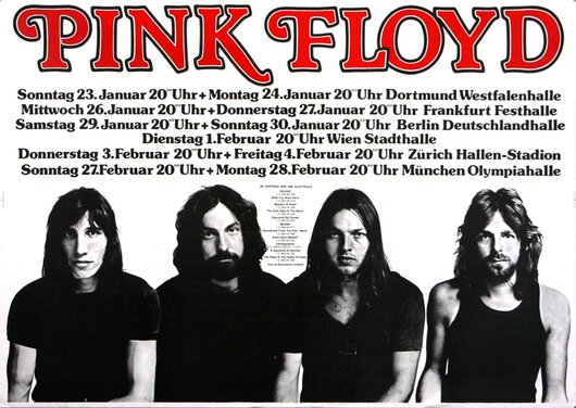 Pink Floyd - All The Dates, Tour 1977 - Konzertplakat