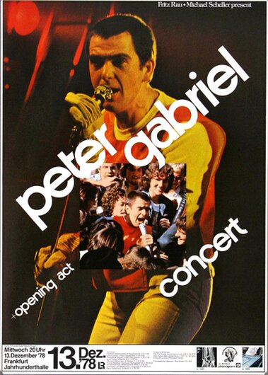 Peter Gabriel - Scratch, Frankfurt 1978 - Konzertplakat