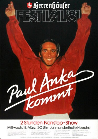 Paul Anka - Having My Baby, Frankfurt 1981 - Konzertplakat