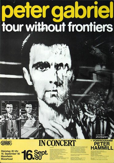 Peter Gabriel - Without Frontiers, Mannheim 1980 - Konzertplakat
