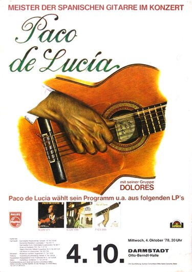 Paco de Lucía - Manuel De Falla, Darmstadt 1978 - Konzertplakat