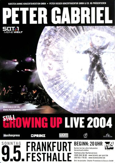 Peter Gabriel - Still Growing Up, FRA, 2004 - Konzertplakat