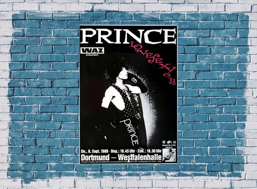 Prince, Lovesexy, Dortmund, 1988, Due to the old age (45 years) of the poster -
 small irregularities in the poster paper.