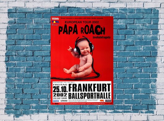 Papa Roach - Lovehatetragedy, Frankfurt 2002 - Konzertplakat