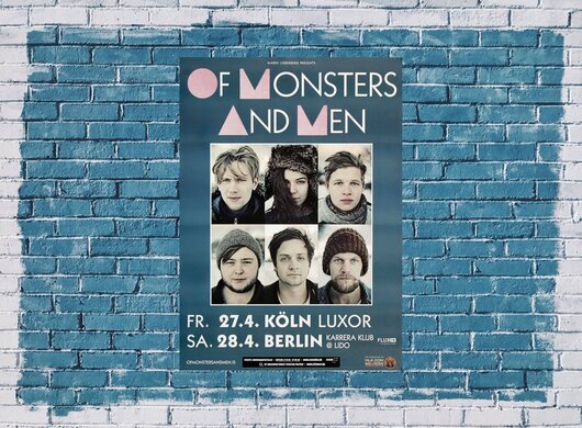 Of Monster And Men - Dirty Paws, Köln & Berlin 2012 - Konzertplakat