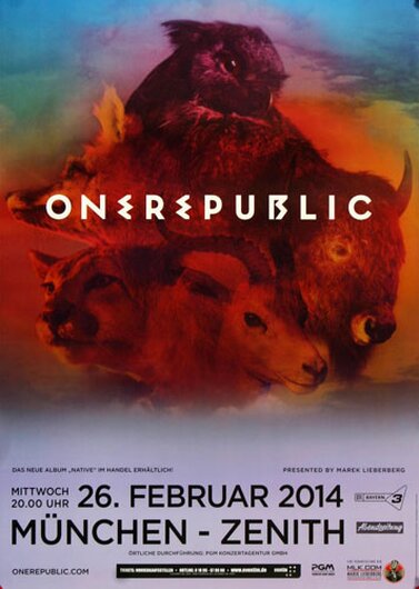 OneRepublic - Light It Up , München 2014 - Konzertplakat