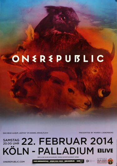 OneRepublic - Light It Up , Köln 2014 - Konzertplakat