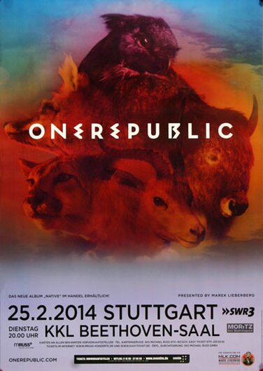 OneRepublic - Light It Up , Stuttgart 2014 - Konzertplakat