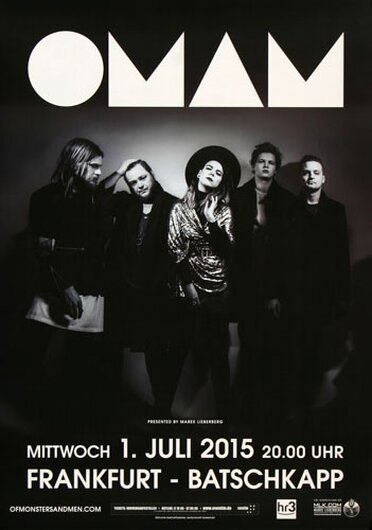 Of Monster And Men - Black Water, Frankfurt 2015 - Konzertplakat