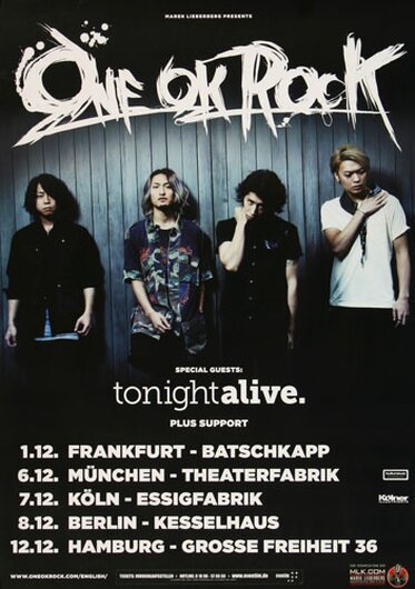 One OK Rock - Tonight Alive, Tour 2014 - Konzertplakat