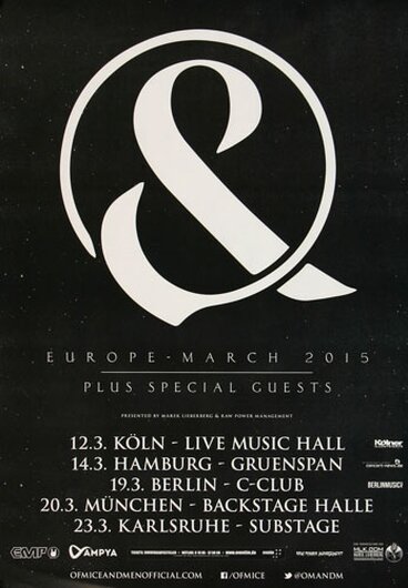 Of Mice & Men - Europe, Tour 2015 - Konzertplakat