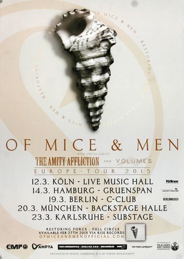 Of Mice & Men - Glass Houses, Tour 2015 - Konzertplakat
