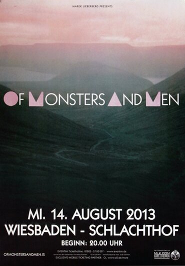 Of Monster And Men - Skeleton , Wiesbaden 2013 - Konzertplakat