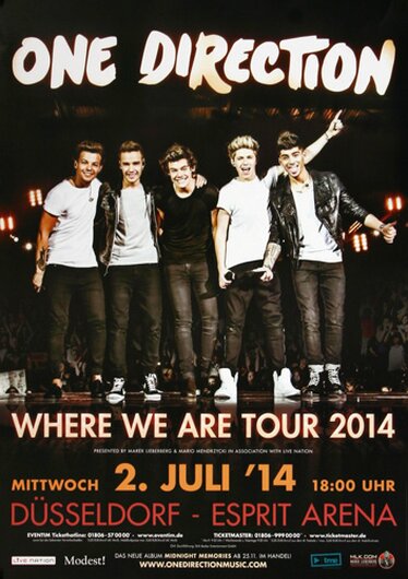 One Direction - Where We Are, Düsseldorf 2014 - Konzertplakat