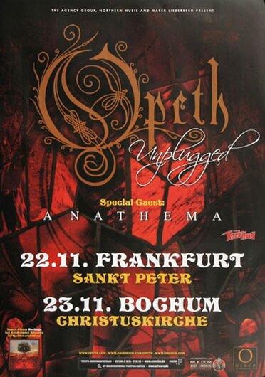 Opeth - Alive and Swinging , Frankfurt & Bochum 2012 - Konzertplakat