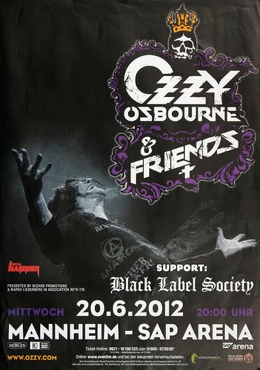 Ozzy Osbourne - Black Sabbath, Mannheim 2012 - Konzertplakat