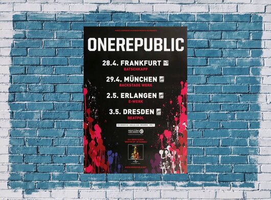 OneRepublic - Live In Germany, Tour 2010 - Konzertplakat