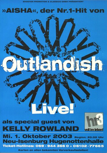 Outlandish - Bread & Barrels, Neu-Isenburg & Frankfurt 2003 - Konzertplakat