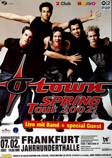 O-Town - The Days, Frankfurt 2002 - Konzertplakat