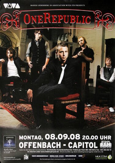 OneRepublic - Dreaming , Frankfurt 2008 - Konzertplakat