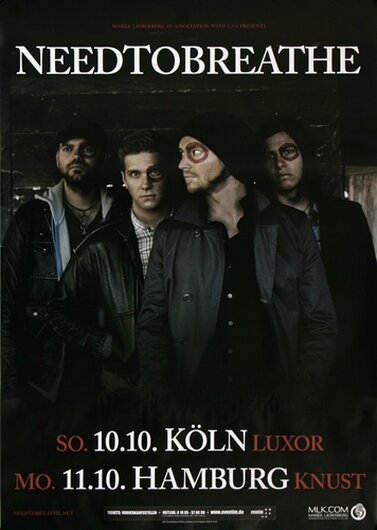 Need To Breathe - The Outsiders, Köln 2010 - Konzertplakat