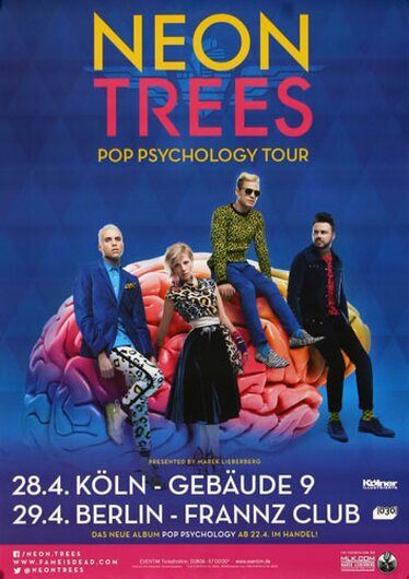Neon Trees - Pop Psychology, Köln & Berlin 2014 - Konzertplakat