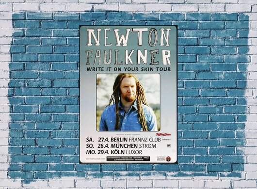 Newton Faulkner - Keep Trying, Tour 2013 - Konzertplakat