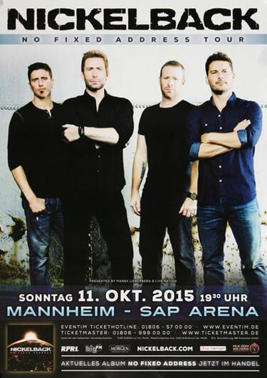 Nickelback - No Fixed Address , Mannheim 2015 - Konzertplakat