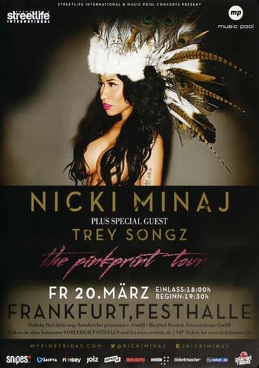 Nicki Minaj - The Pinkprint Tour, Frankfurt 2015 - Konzertplakat