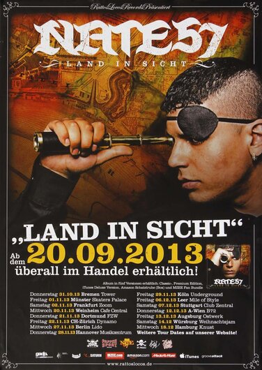 Nate 57 - Land In Sicht, Tour 2013 - Konzertplakat