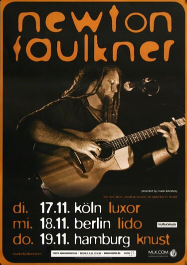 Newton Faulkner - Rebuilt By Humans, Tour 2009 - Konzertplakat