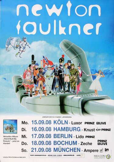 Newton Faulkner - Hand Built By Robots, Tour 2008 - Konzertplakat