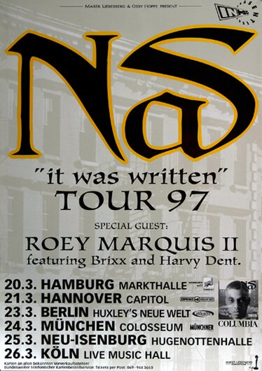NaS - It Was Written, Tour 1997 - Konzertplakat