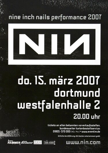 NIN   Nine Inch Nails - Performance , Dortmund 2007 - Konzertplakat