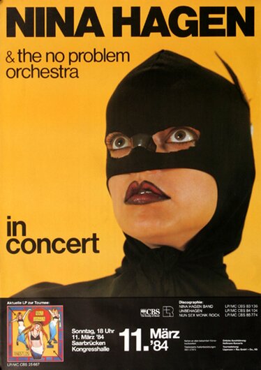 Nina Hagen - Angstlos, Saarbrücken 1984 - Konzertplakat
