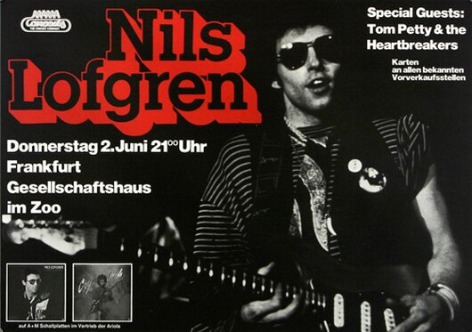 Nils Lofgren - Cry Tough, Frankfurt 1977 - Konzertplakat