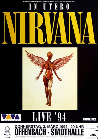 Nirvana - In Utero, Frankfurt 1994 - Konzertplakat