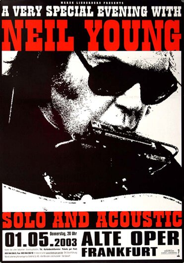 Neil Young - Solo & Acoustic, Frankfurt 2003 - Konzertplakat