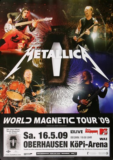 Metallica - World Magnetic , Oberhausen 2009 - Konzertplakat