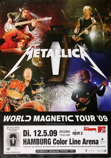 Metallica - World Magnetic , Hamburg 2009 - Konzertplakat