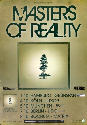Master Of Reality - Johnny´s Dreeam, Tour 2009 - Konzertplakat