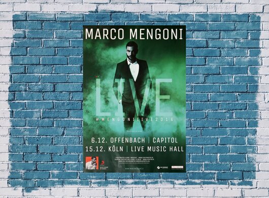 Marco Mengoni - Mengoni Live, Frankfurt & Berlin 2016 - Konzertplakat