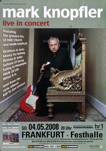 Mark Knopfler - Live In Concert, Frankfurt 2008 - Konzertplakat